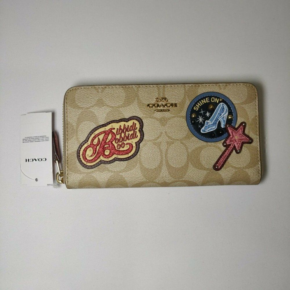 NWT Disney Coach Accordion Zip Wallet Signature